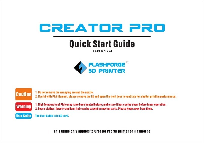 Flashforge Creator Pro quick start guide