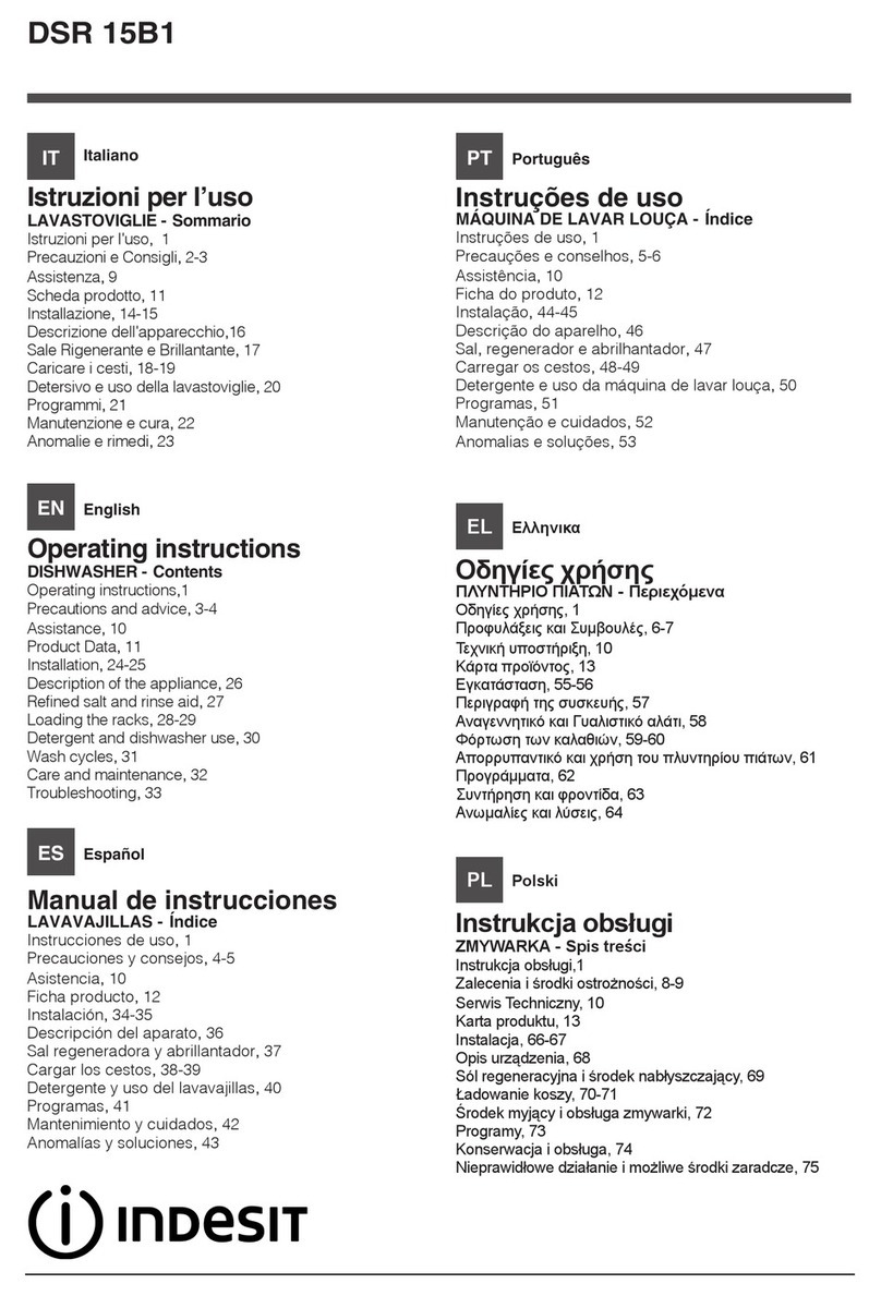 Indesit DSR 15B1 operating instructions