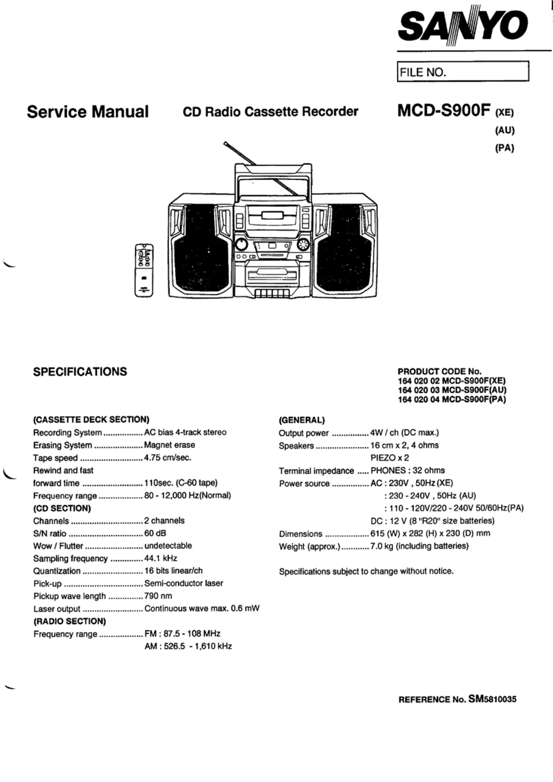 Sanyo MCD-s900F User manual Sanyo MCD-s900F User manual