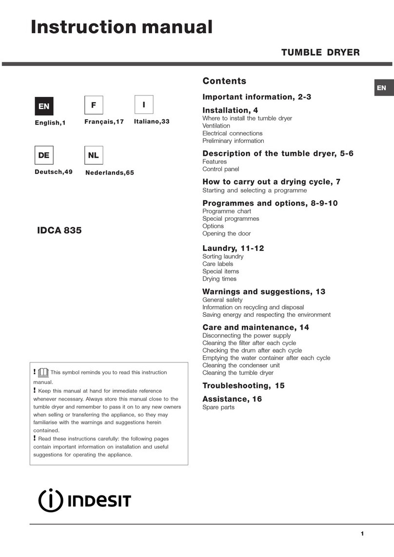 Indesit IDCA 835 instruction manual