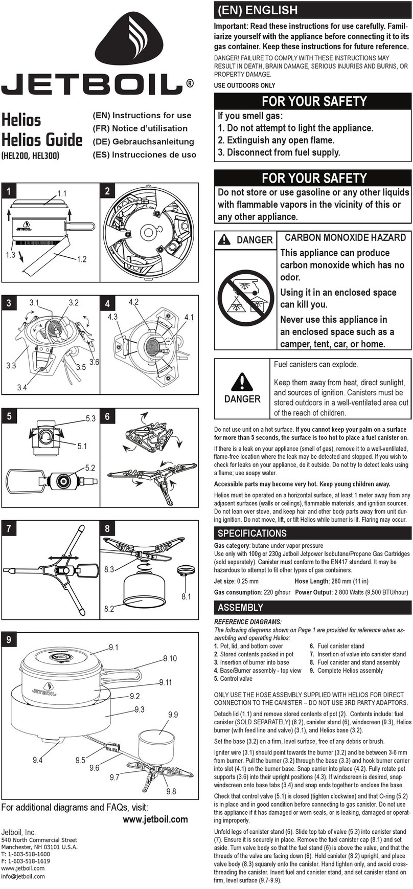 Jetboil HEL200 Instructions for use