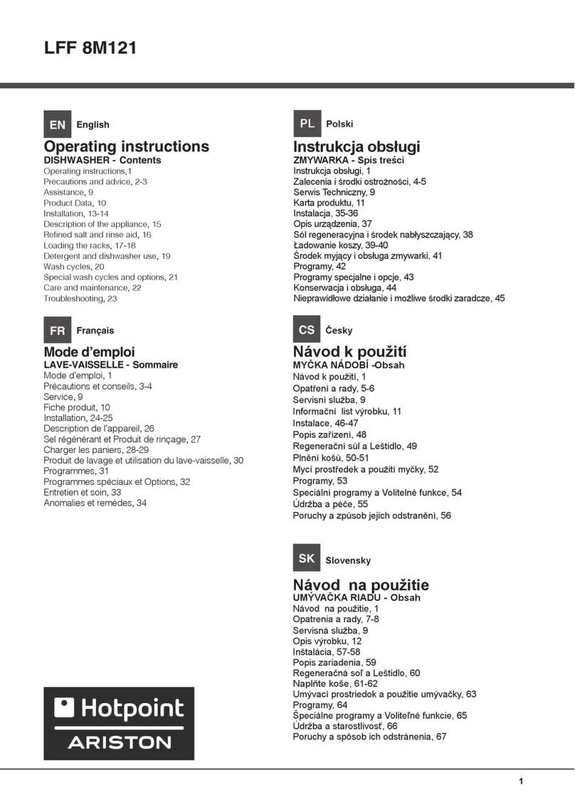 Hotpoint Ariston LFF 8M121 operating instructions