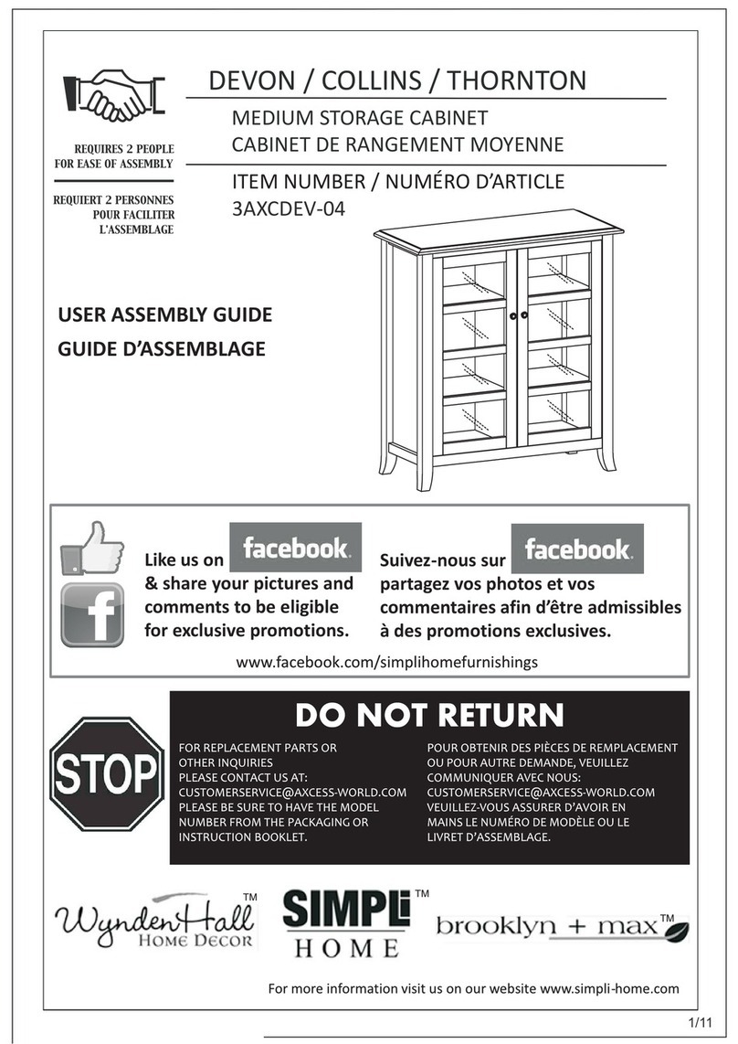 Simpli Home 3AXCDEV-04 Assembly guide Simpli Home 3AXCDEV-04 Assembly guide