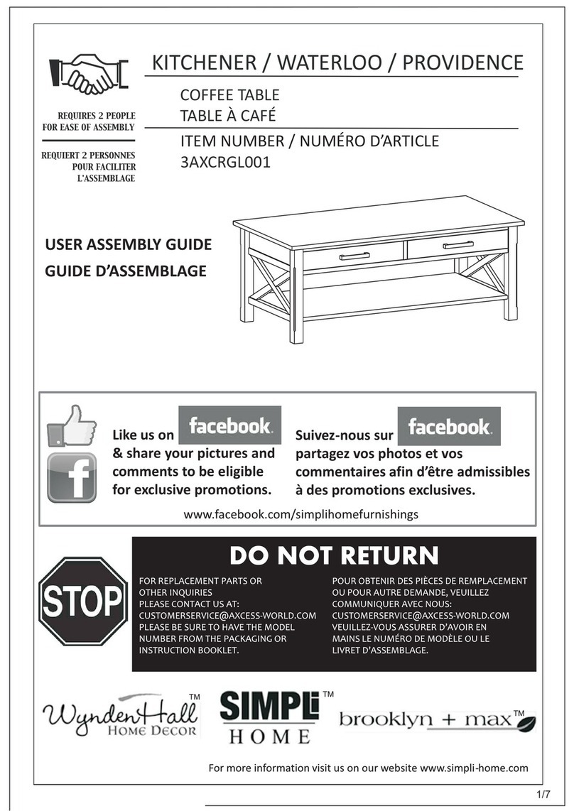 Simpli Home 3AXCRGL001 User manual