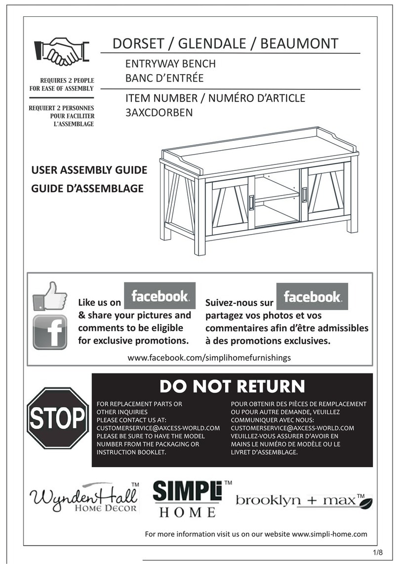 Simpli Home 3AXCDORBEN User manual