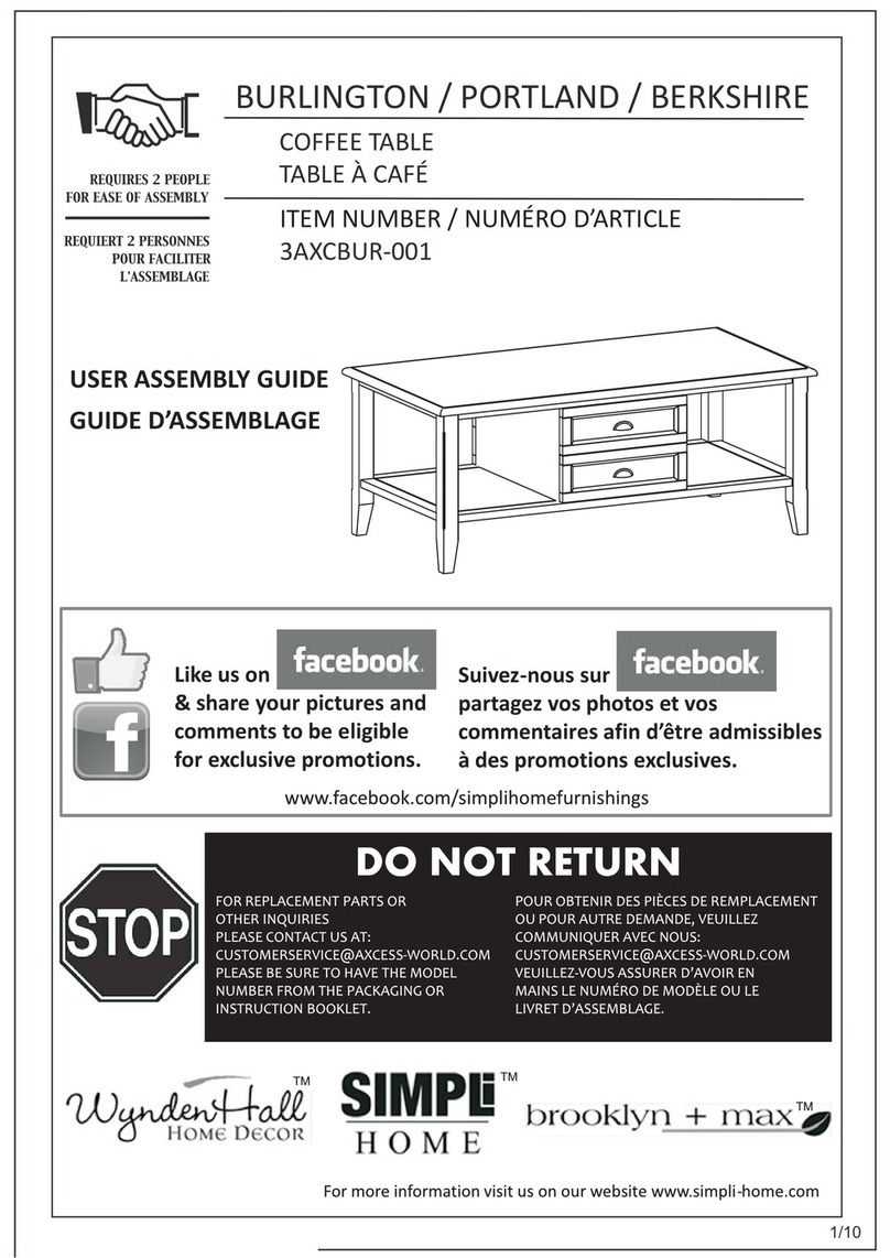 Simpli Home 3AXCBUR-001 User manual