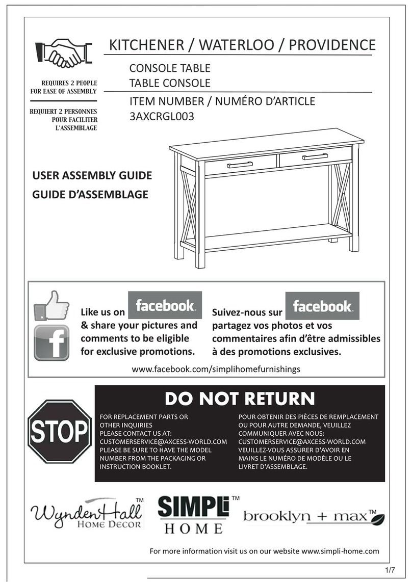 Simpli Home 3AXCRGL003 User manual