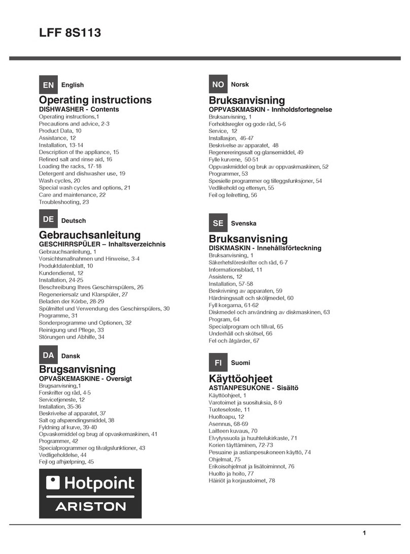 Hotpoint Ariston LFF 8S113 User manual