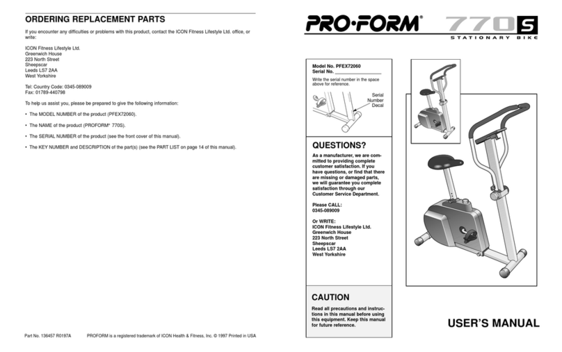 Pro-Form 770s PFEX72060 User manual
