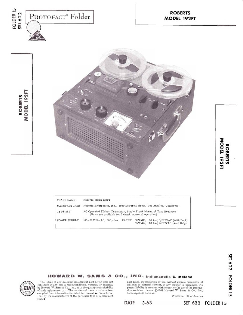 Roberts I92FT operating instructions