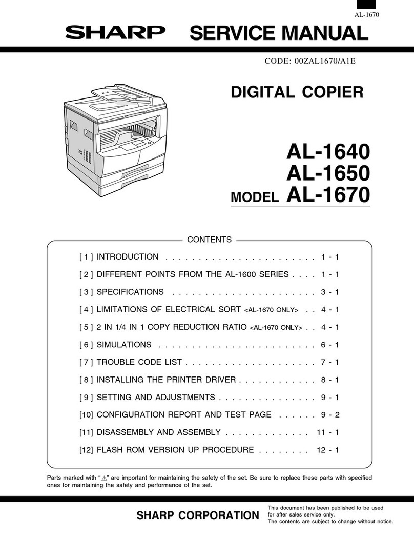 Sharp AL-1640 - B/W Laser - Copier User manual Sharp AL-1640 - B/W Laser - Copier User manual