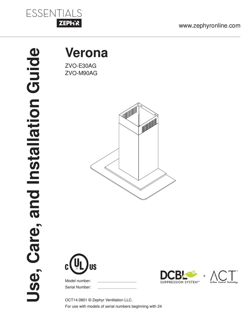 Zephyr Verona ZVO-E30AG Installation guide