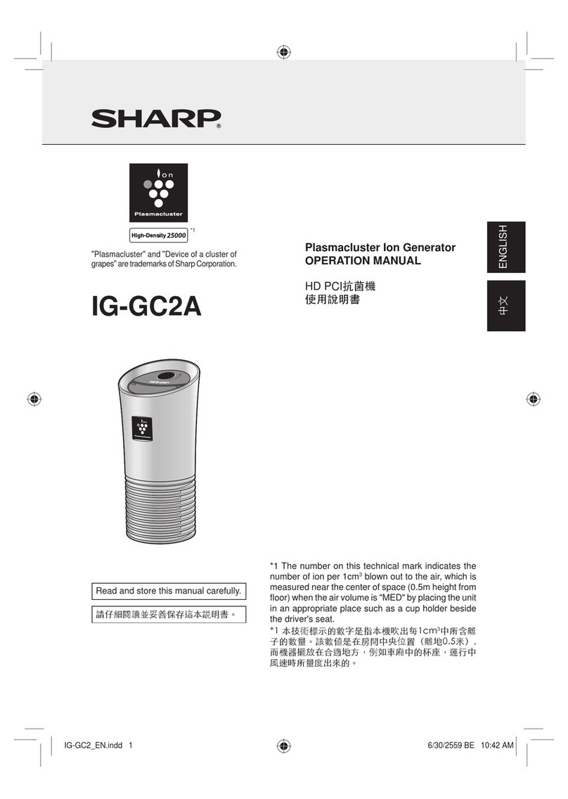 Sharp Plasmacluster IG-GC2A Operation manual