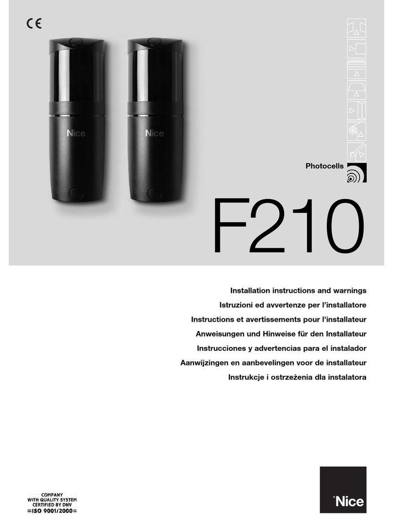 Nice F210 Product manual