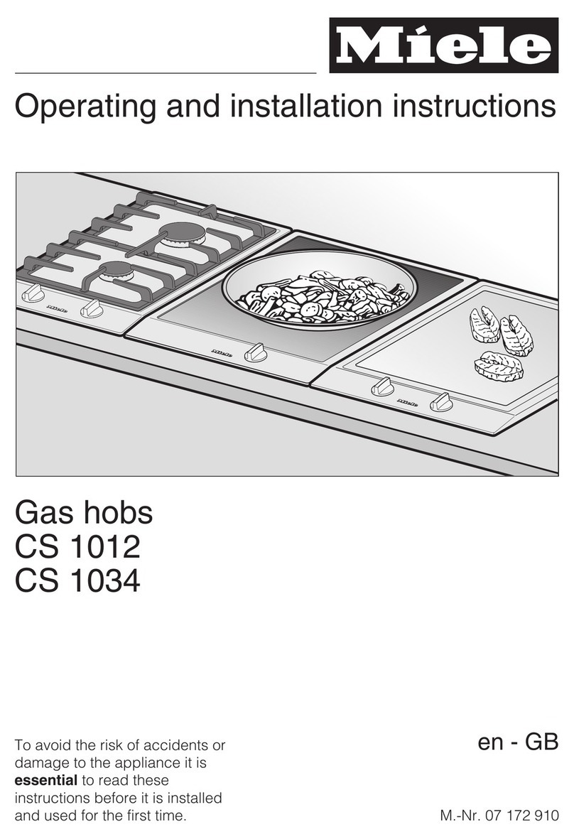 Miele GAS COMBISET CS 1012 User manual