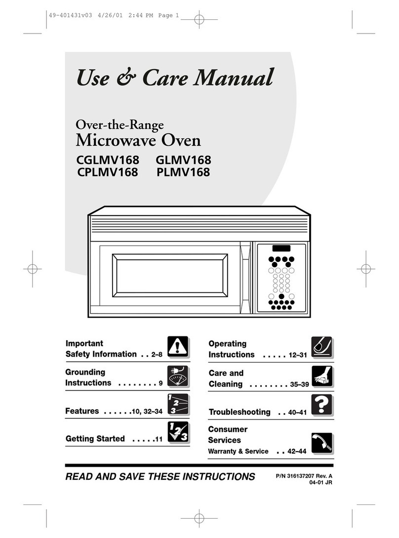 Electrolux CGLMV168 Use & care manual