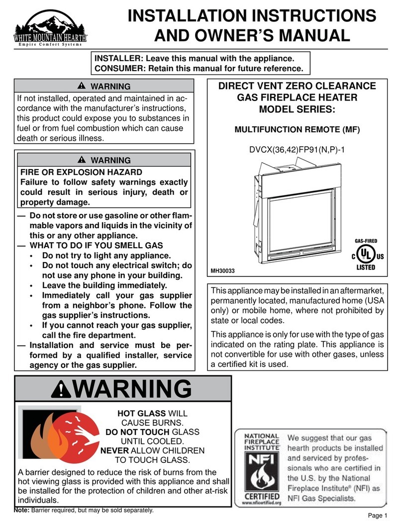 White Mountain Hearth DVCX36NAT User manual White Mountain Hearth DVCX36NAT User manual