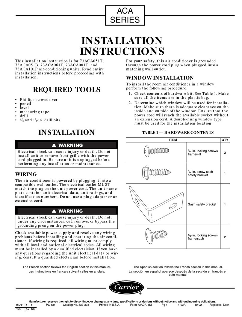 Carrier 73ACA051T User manual