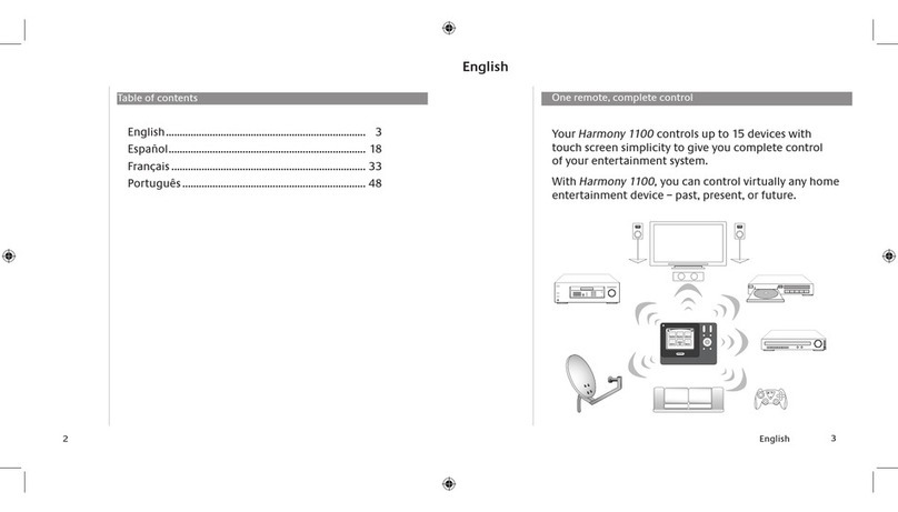 Logitech Harmony 1100 User manual Logitech Harmony 1100 User manual