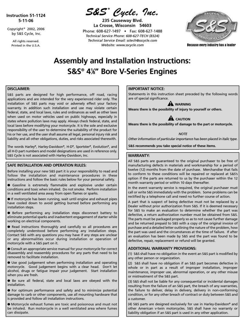 S&S Cycle V series User manual