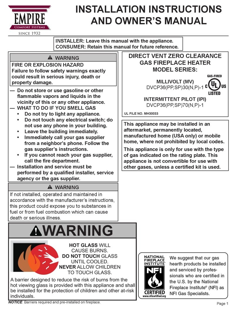 Empire Comfort Systems DVCP36PP3 SERIES Installation instructions and manual