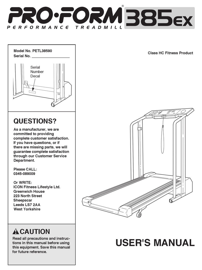 Pro-Form 385EX PETL38590 User manual