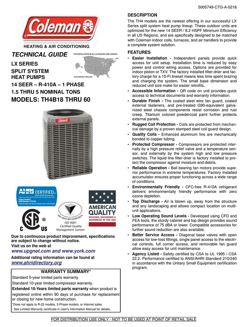 Coleman TH4B1821S Quick start guide