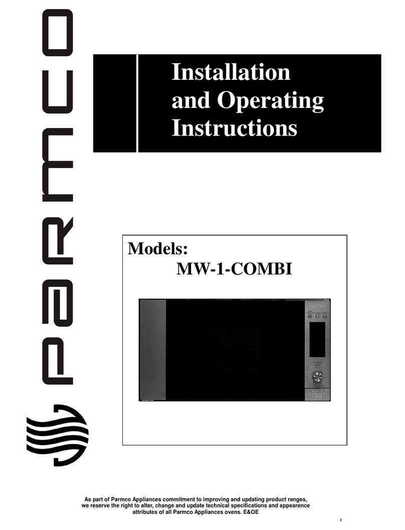 Parmco MW-1-COMBI Installation and operating instructions