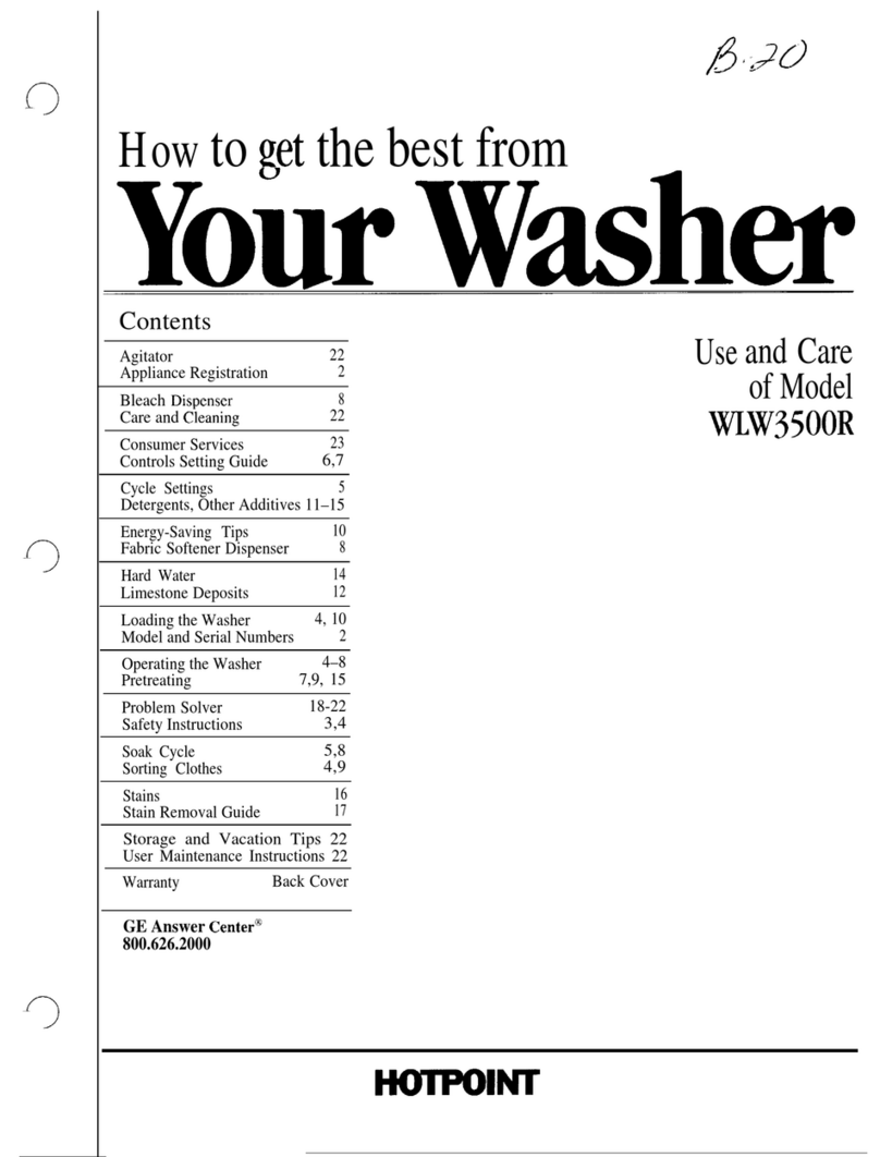 Hotpoint WW3500R Use and care