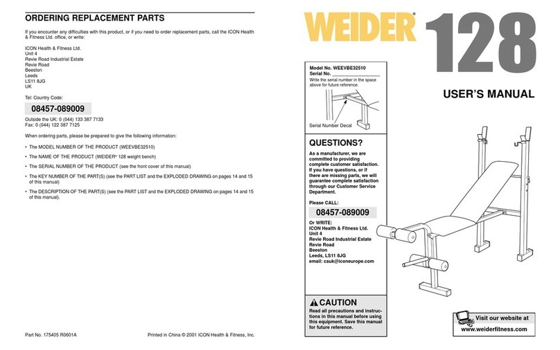 Weider 128 User manual
