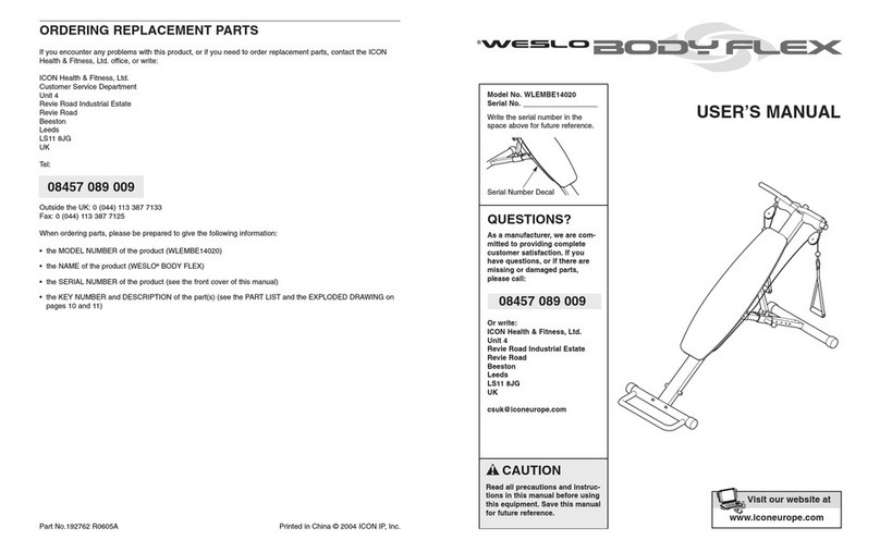 Weslo Body Flex user manual