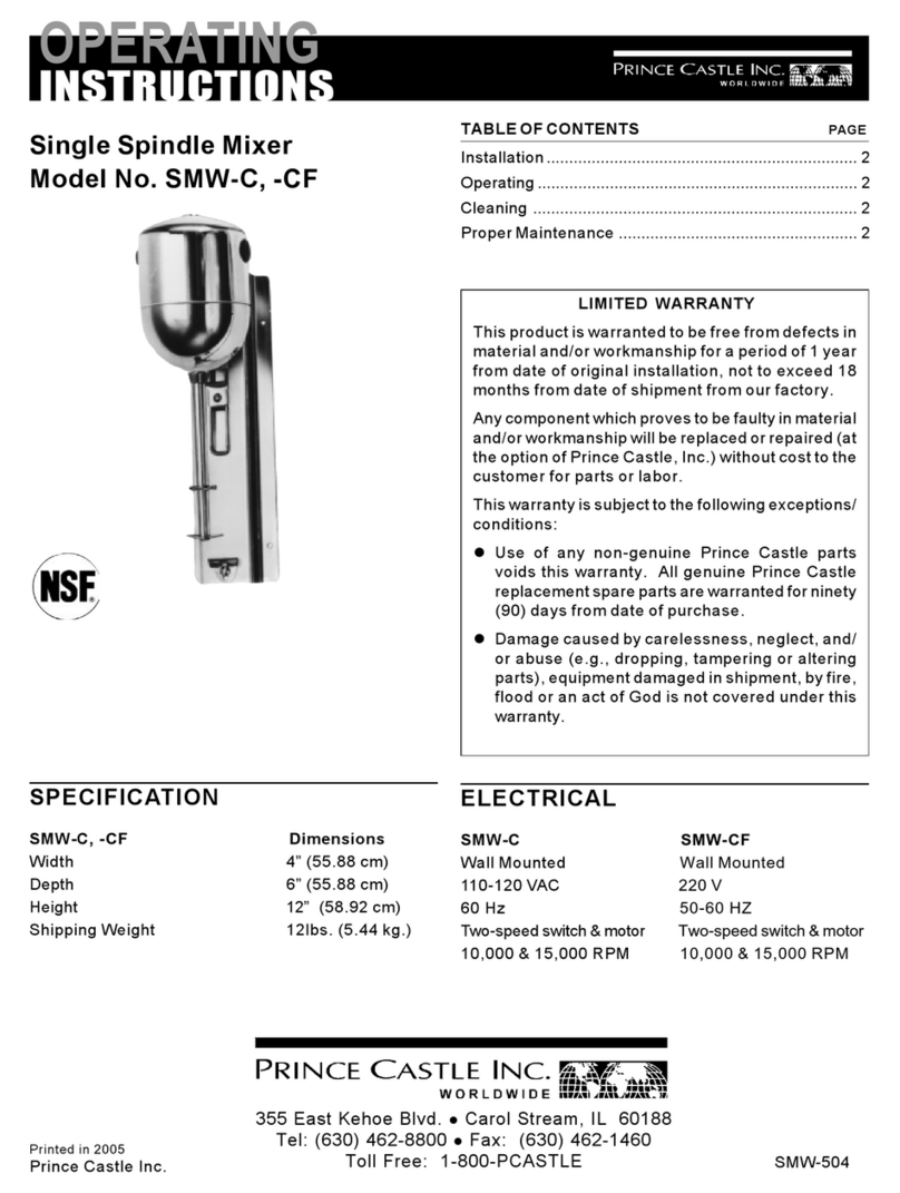 Prince Castle SMW-C User manual
