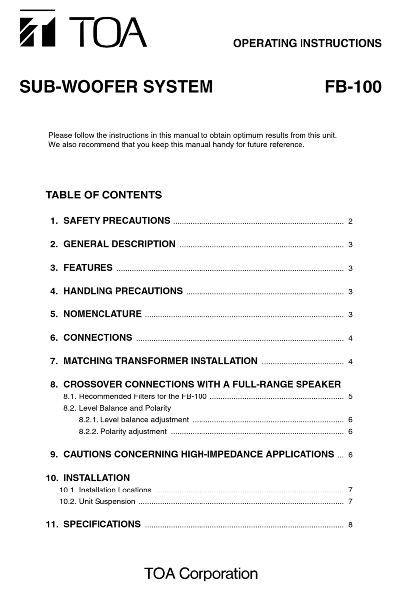 Toa FB-100 operating instructions