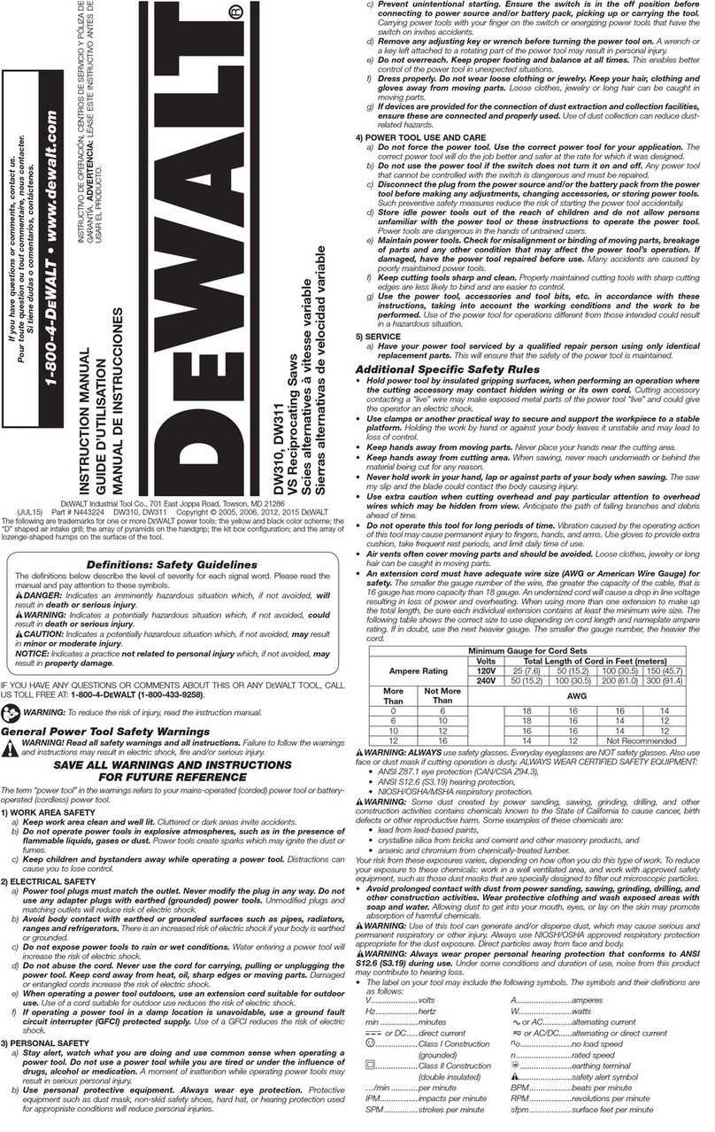 DeWalt DW310 User manual
