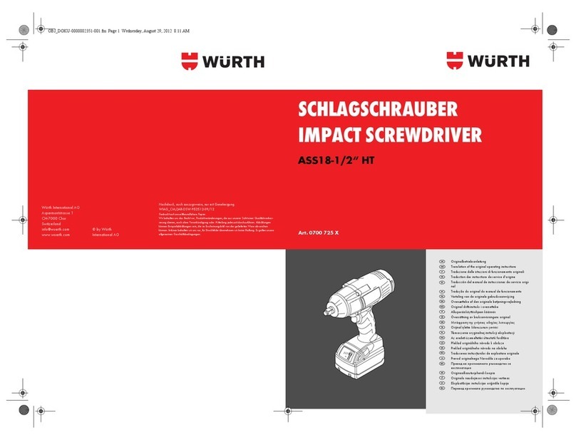 wurth ASS18-1/2" HT Translation of the original operating instructions