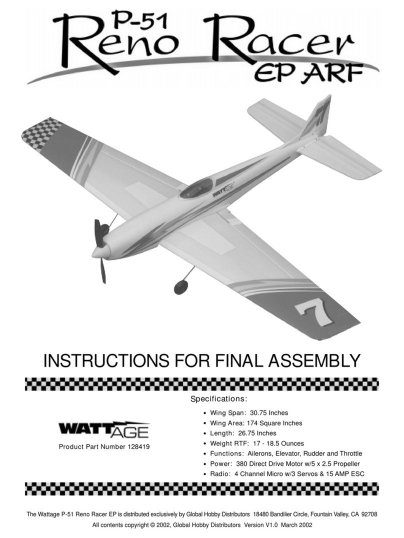 Global Hobby Wattage P-51 Reno Racer EP Instructions for final assembly