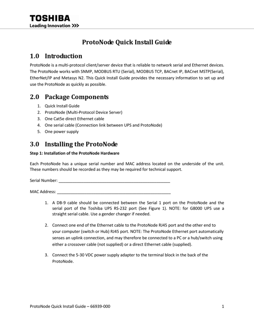 Toshiba ProtoNode User manual