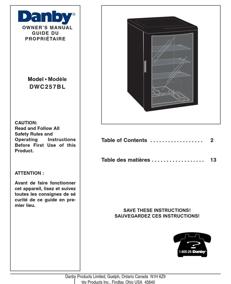 Danby DWC257BL owner's manual