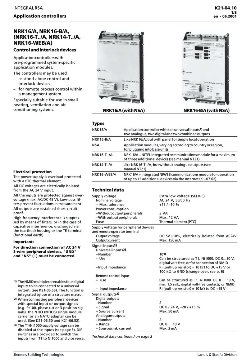 Siemens Types NRK 16-T../A manual