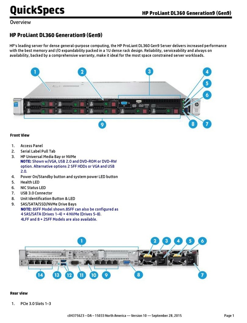 HP ProLiant DL360 Generation9 User instructions