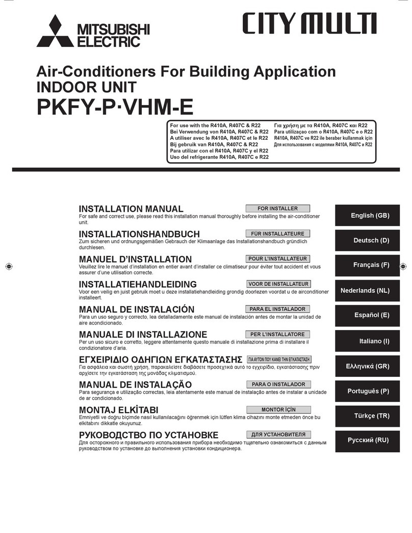 Mitsubishi Electric city multi pfky-p-vhm-e User manual Mitsubishi Electric city multi pfky-p-vhm-e User manual