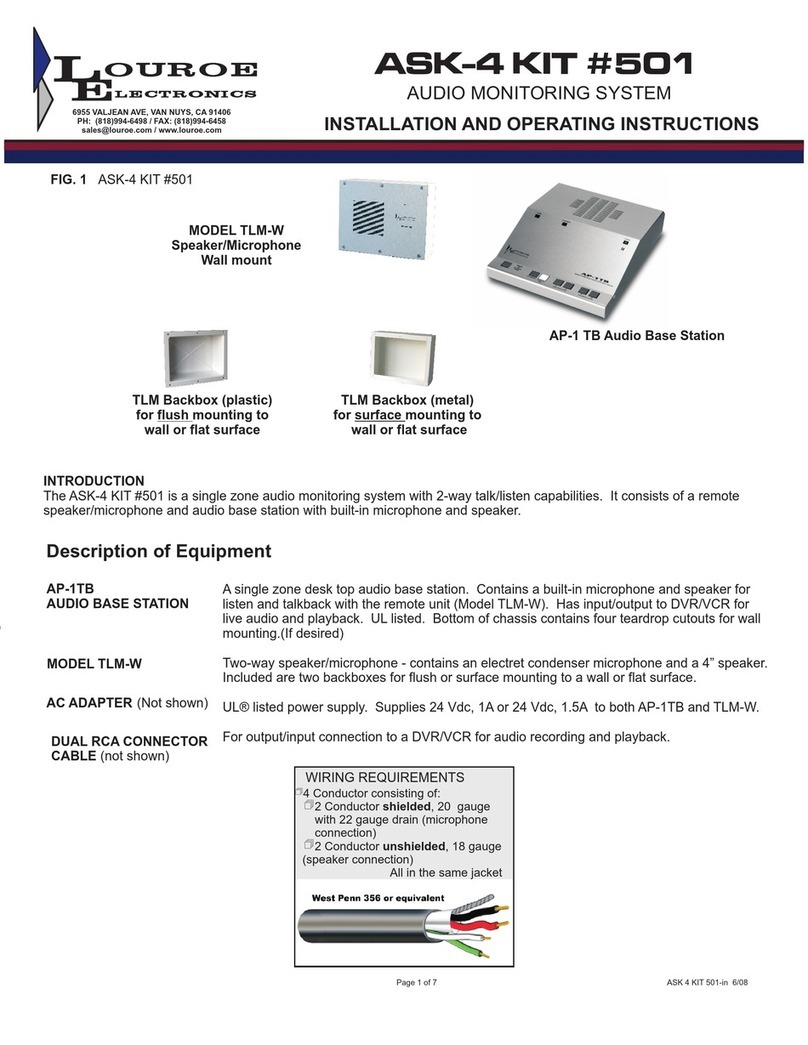Louroe Electronics ASK-4 KIT #501 User manual