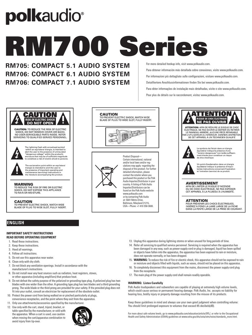 Polk Audio RM700 SERIES manual