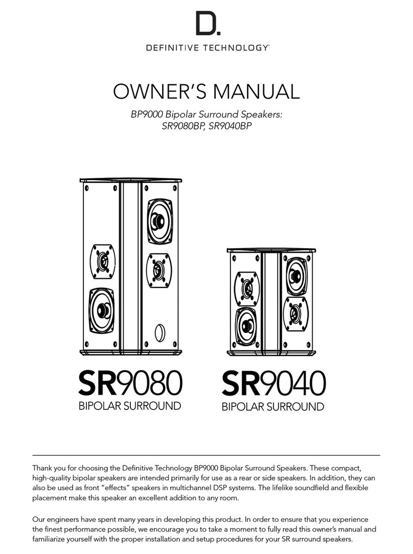Definitive Technology SR9080BP User manual Definitive Technology SR9080BP User manual