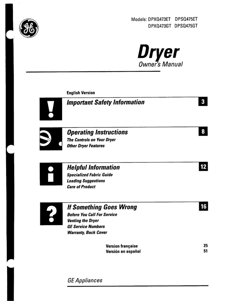 GE DPXQ473ET User manual