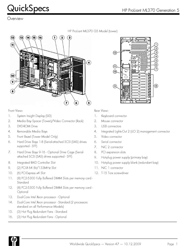 HP ProLiant ML370 G5 User instructions
