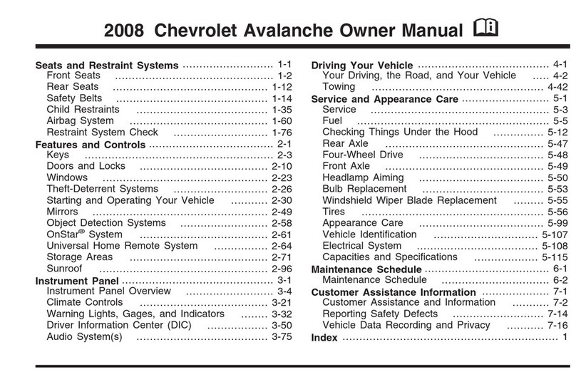 Chevrolet 2008 Avalanche owner's manual
