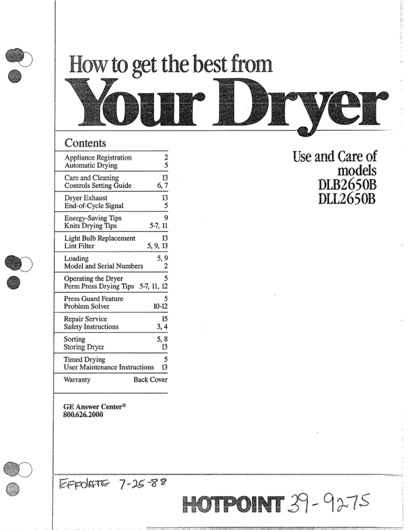 Hotpoint DLB2650B Use and care Hotpoint DLB2650B Use and care