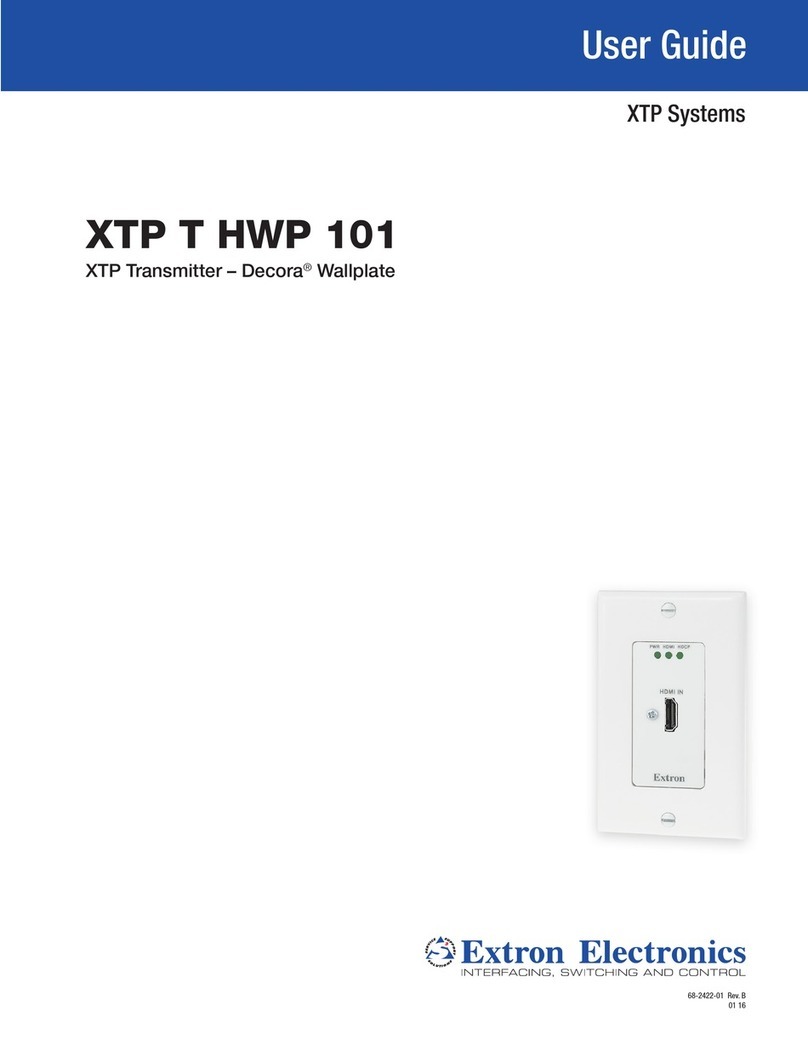 Extron electronics XTP T HWP 101 User manual