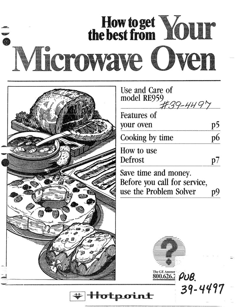 Hotpoint RE959 Specification sheet